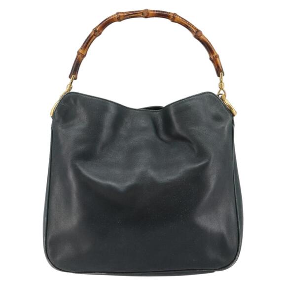 GUCCI Bamboo Hand Bag Leather Green Gold 001 2113 001 2113 - Picture 3 of 12